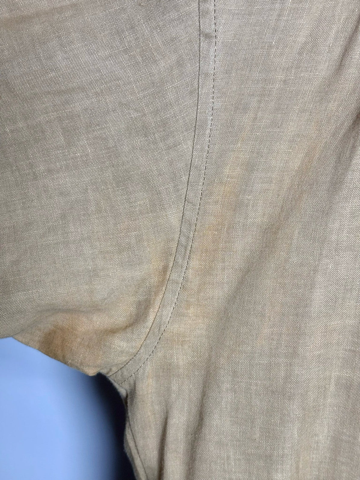 Tan Byblos Tan Linen Blend Solid Men's Vintage Shirt
