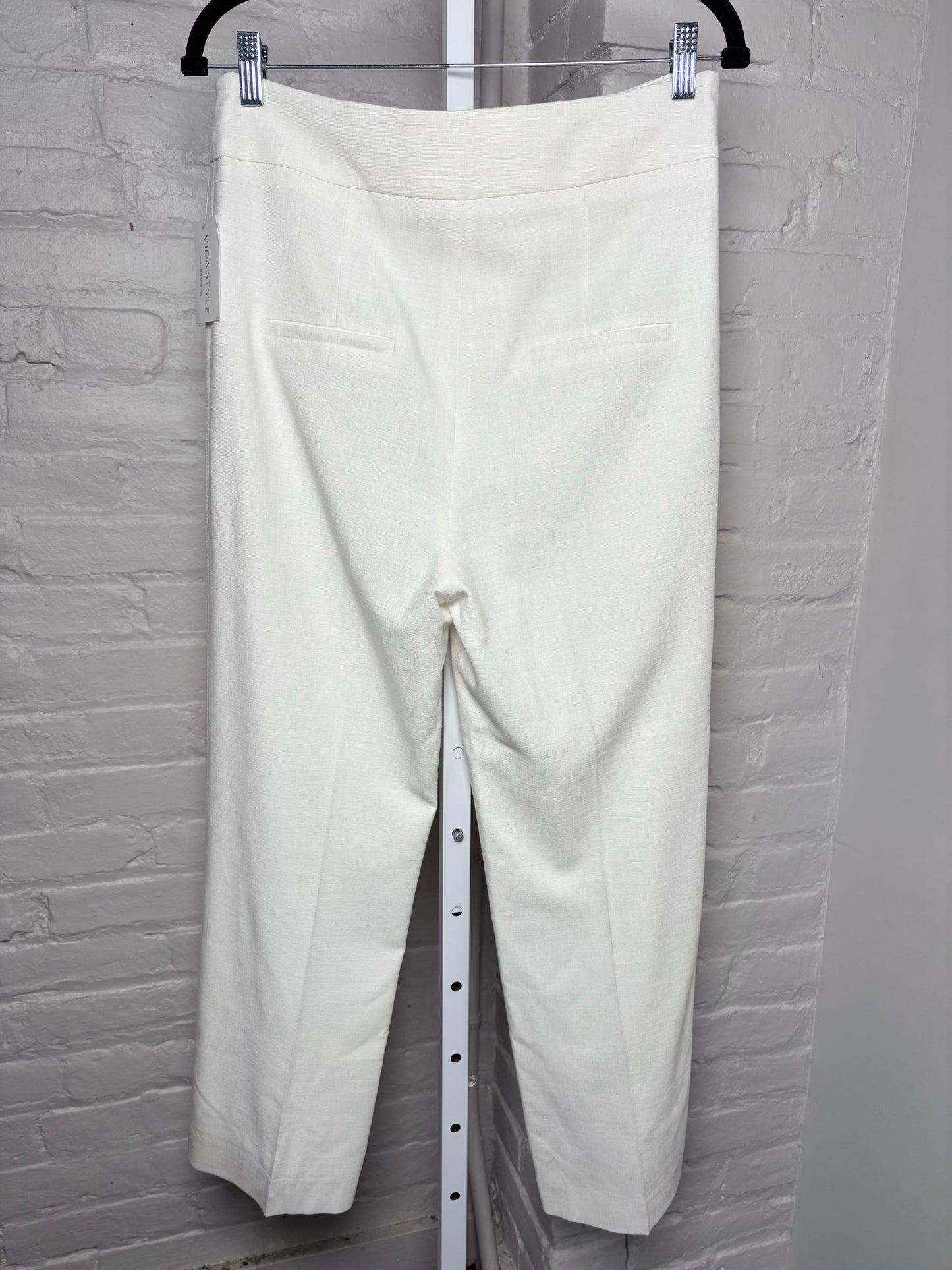 Women Size 8 Veronica Beard White Wide Leg Lined Pants