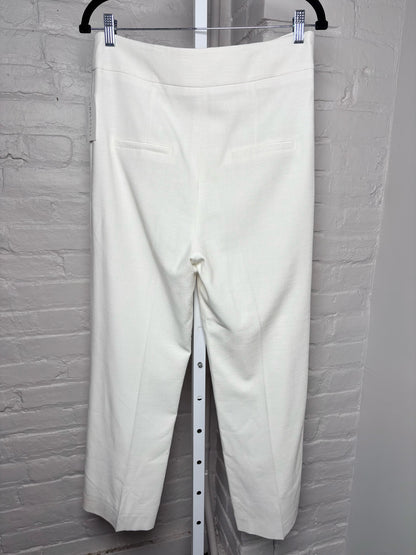 Women Size 8 Veronica Beard White Wide Leg Lined Pants