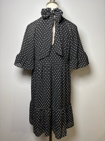 Women Size 38 Sezane Black Polka Dot Polyester Dress