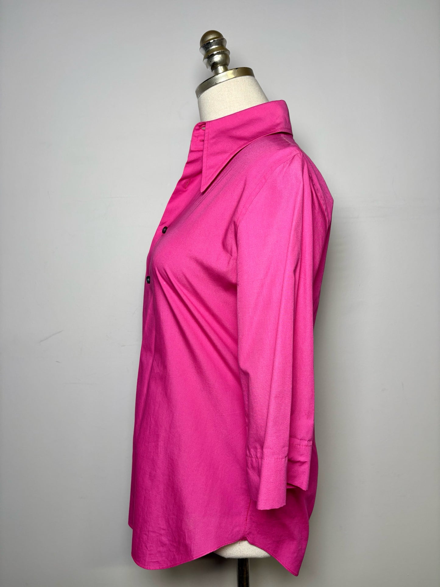 Women Size M Matsaki Matsushima Fuchsia Cotton LS Shirt