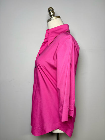 Women Size M Matsaki Matsushima Fuchsia Cotton LS Shirt
