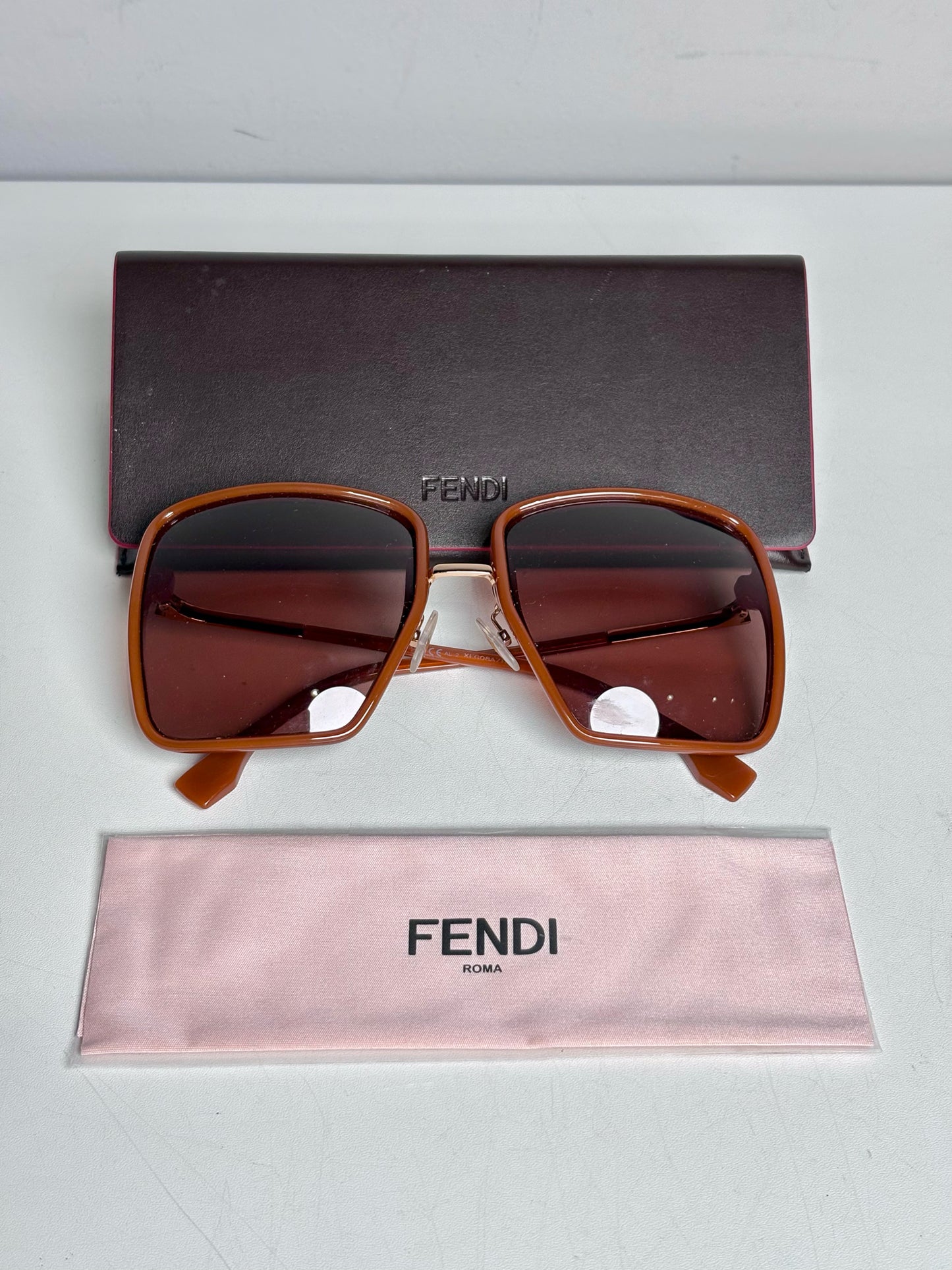 Fendi FF 0427/F/S Women's Pre-owned Brown Acetate Sunglasses