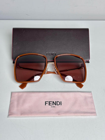 Fendi FF 0427/F/S Women's Pre-owned Brown Acetate Sunglasses