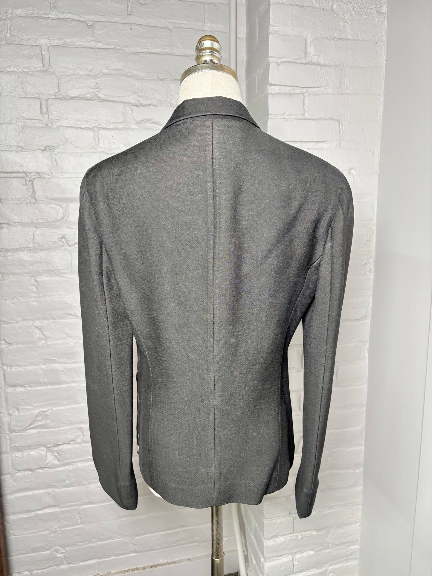 Women Size 10 Donna Karan New York Black Abstract Print Blazer