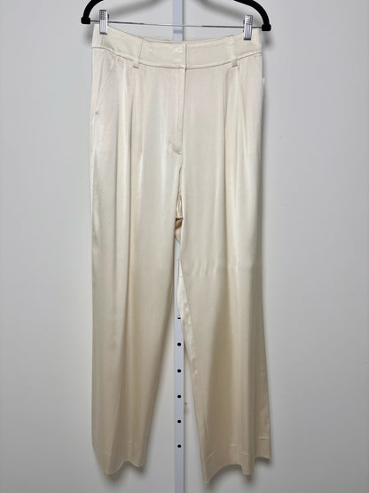 Women Size 8 Favorite Daughter Cream Solid Satin Pants