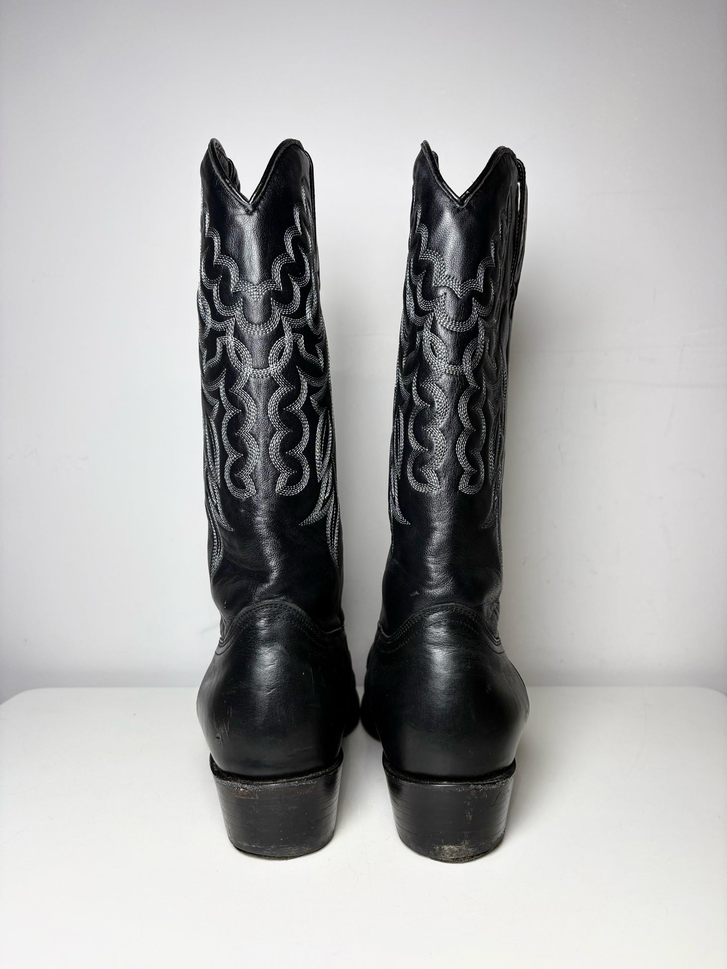 Mens Shoe Size 13 King Exotic Black Cowhide, Ostrich Leather Men's Boots