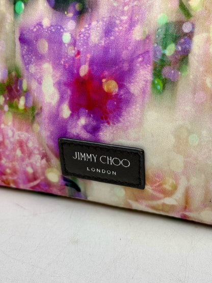Women's Jimmy Choo Multicolor Abstract Floral Nylon Pre-Owned Pouch Purse