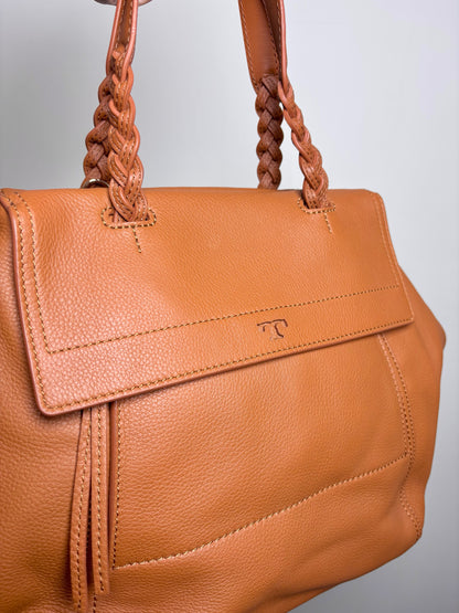 Tory Burch Solid Leather NWT Cognac Half Moon Purse