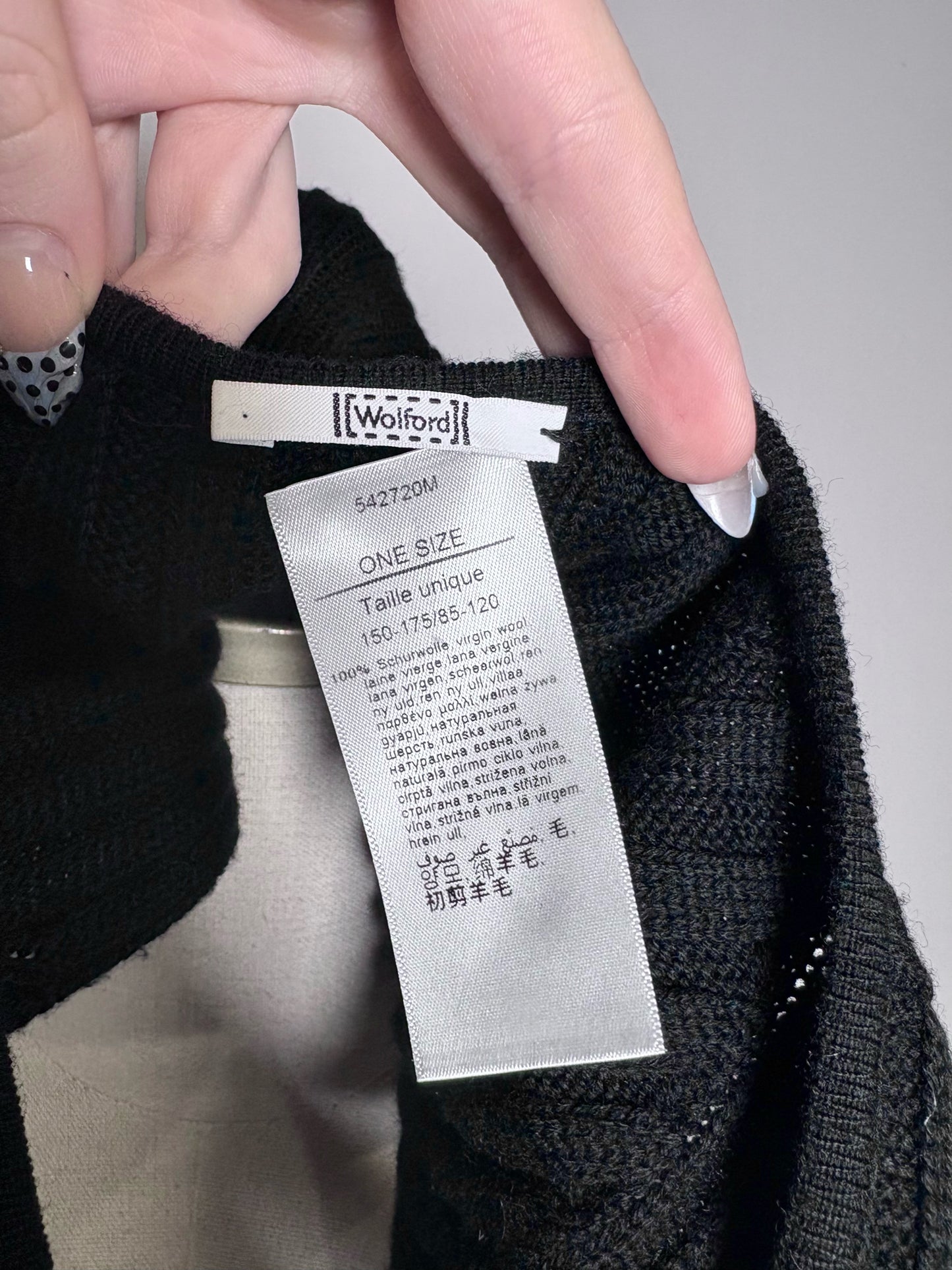 Women One Size Wolford Black Wool Sweater