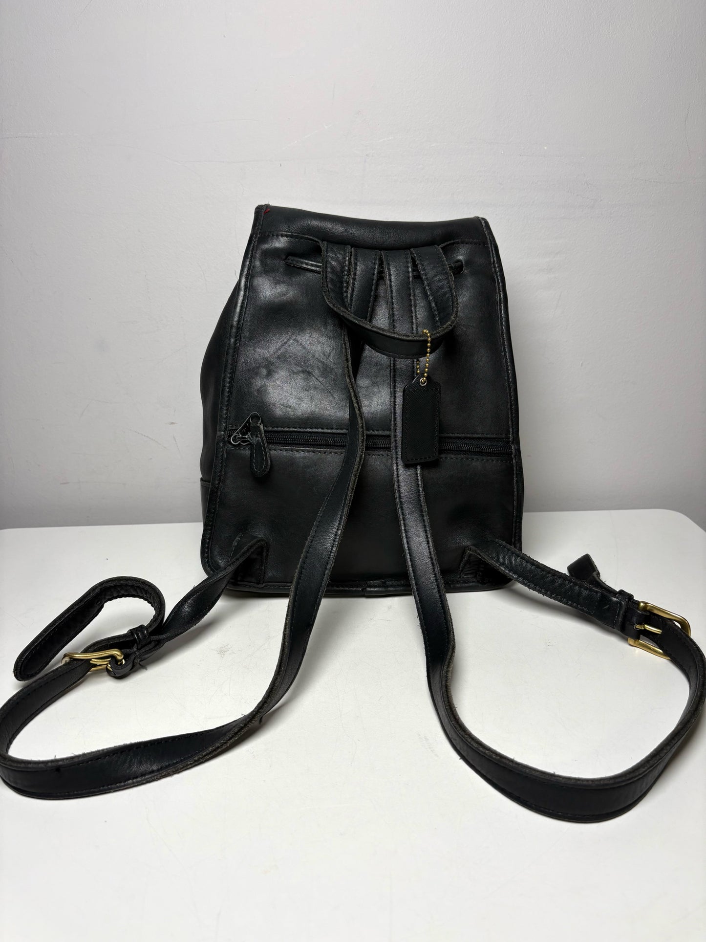 Women's Coach 9791 Black Leather Vintage Pre-Owned Medium Backpack