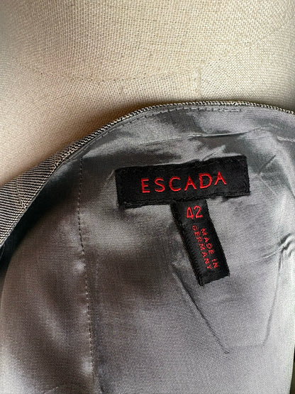 Women's Size 42 Escada Gray Pinstripc Pencil Pre-owned Skirt