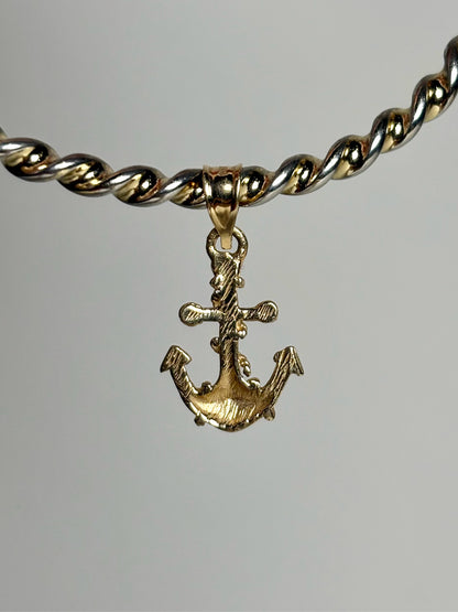 14K Gold Clasp No Label Anchor Pendant