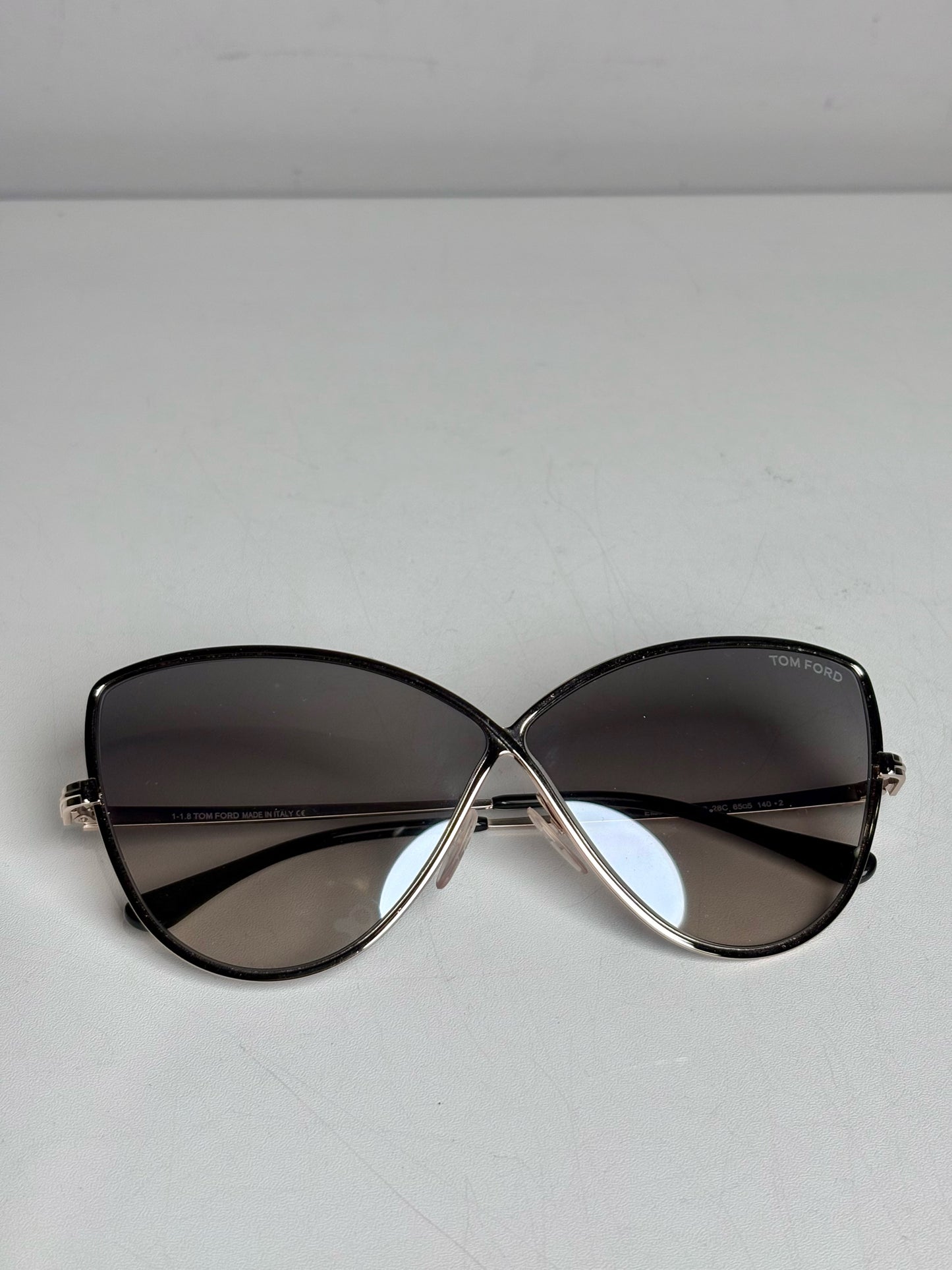 Tom Ford TF569 Rose Gold Elise Women's Pre-owned Silver Metal Sunglasses