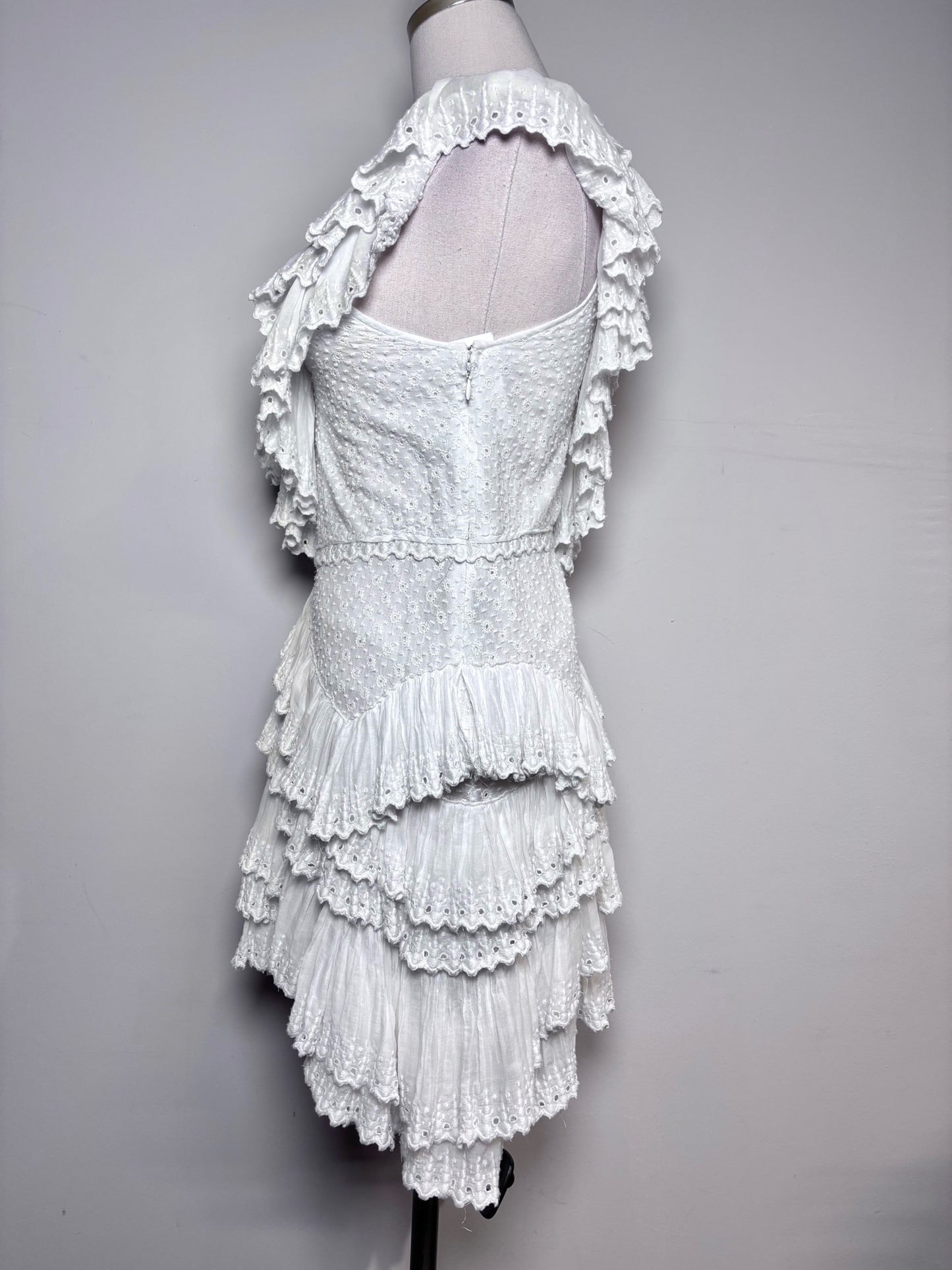Women Size 36 (2) Isabel Marant White Eyelet Lace Mini Dress