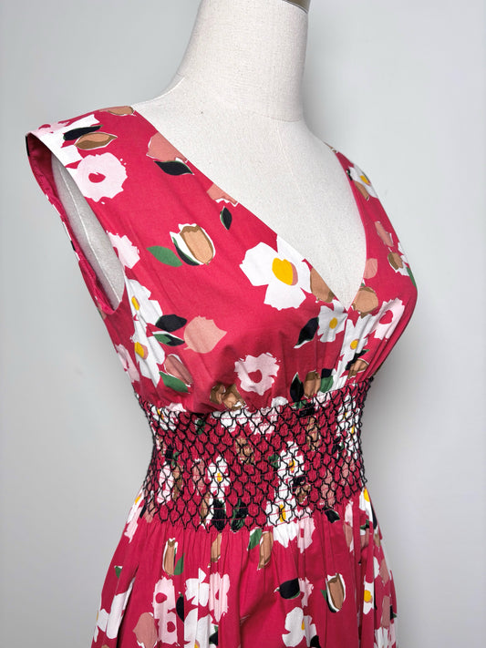 Women Size XS Kate Spade Madison Ave Red, white, black, green Floral NWT Dress