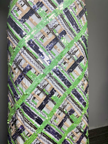 Women Size 8 Veronica Beard White Sequins Pre-owned Skirt