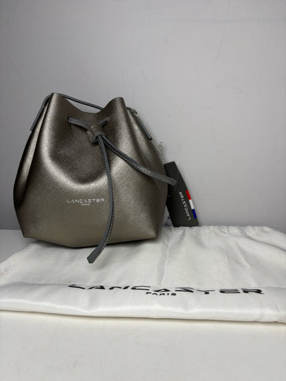 Women's Lancaster Paris Solid Saffiano Leather NWT Silver Mini Purse