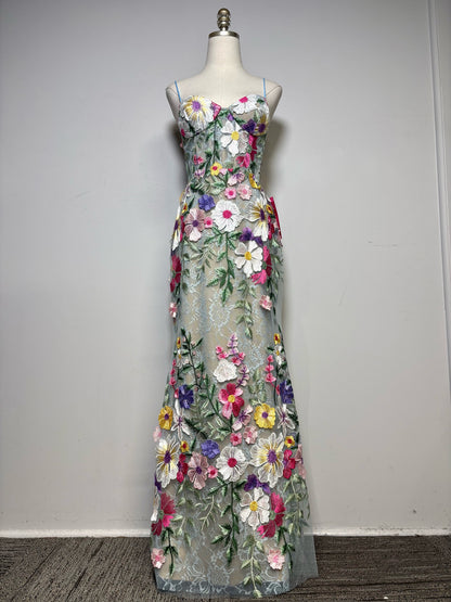 Women Size 6 Mac Duggal Multicolor Floral Women's NWT Gown