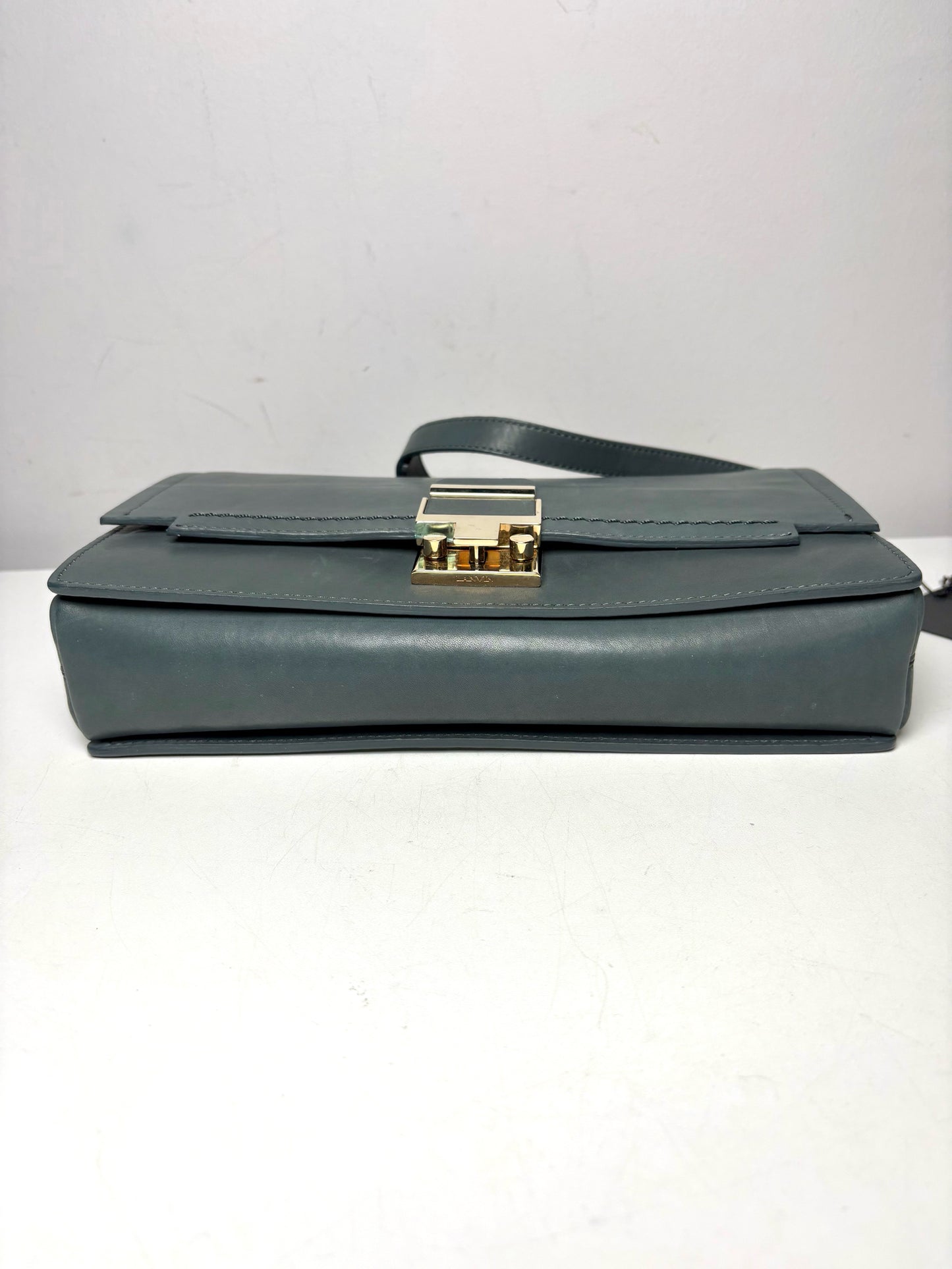 Lanvin Classic Pochette NWT Gray Calfskin Flap Purse