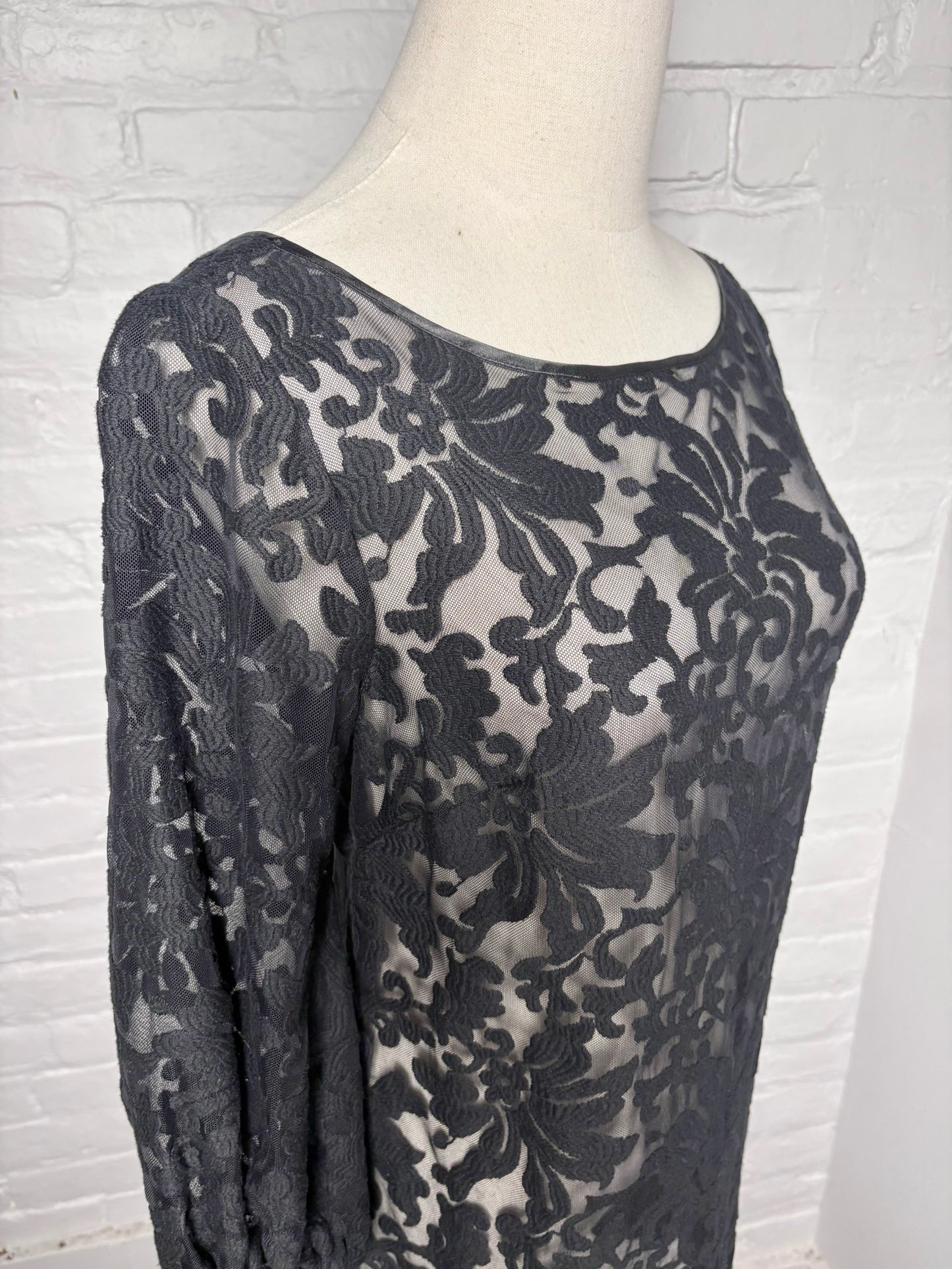 Women Size 4 Laundry by Shelli Segal Black Lace Polyester Not Vintage Dress