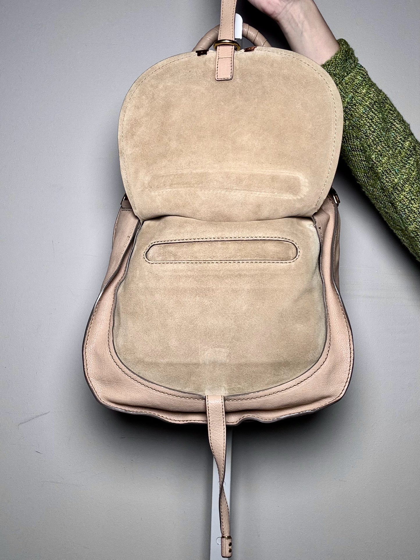 Leather Chloe Marcie Beige Shoulder Hobo Bag | Pre-owned