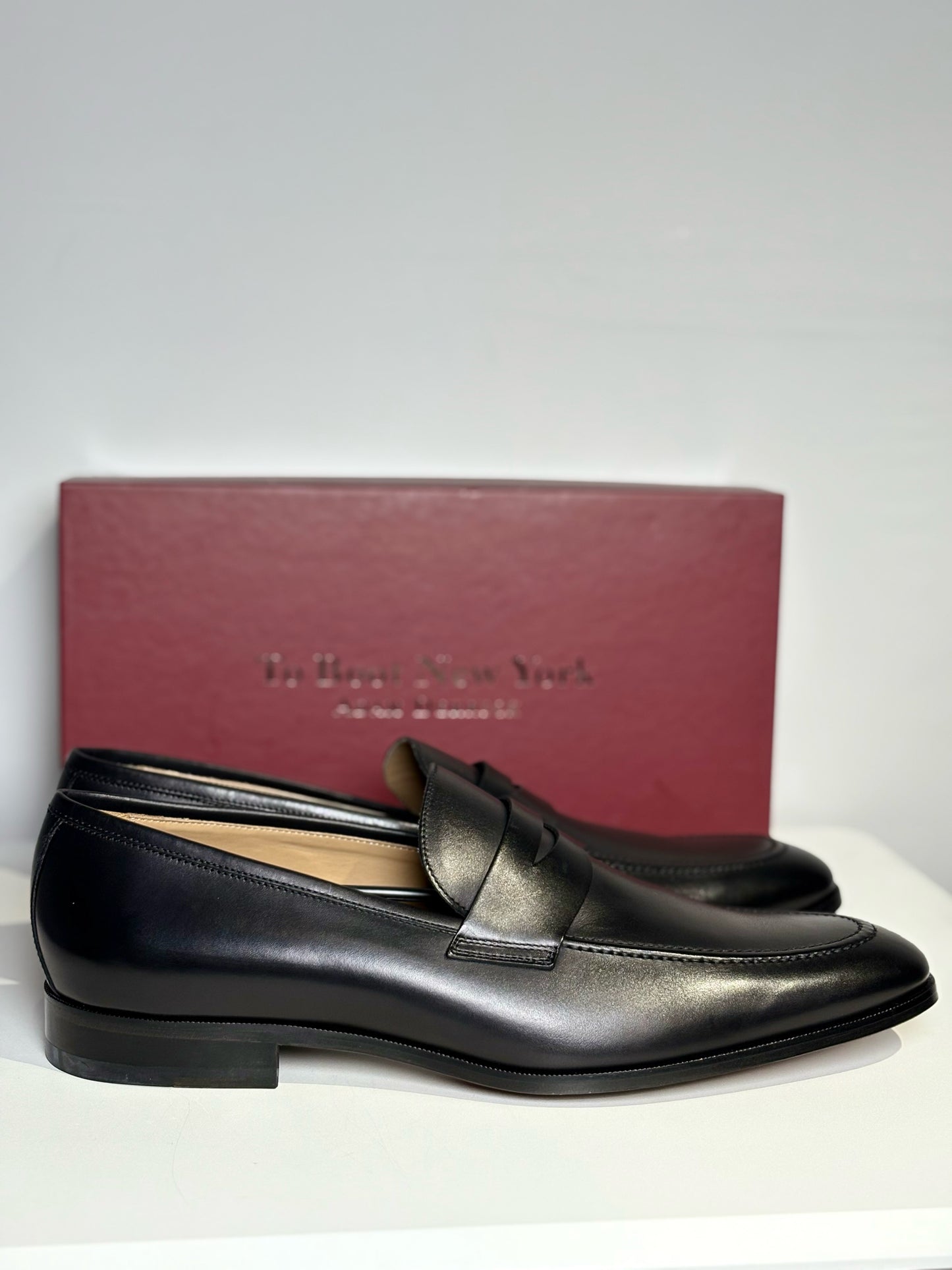 To Boot New York Black Leather Solid Size 13 Men's Shoes