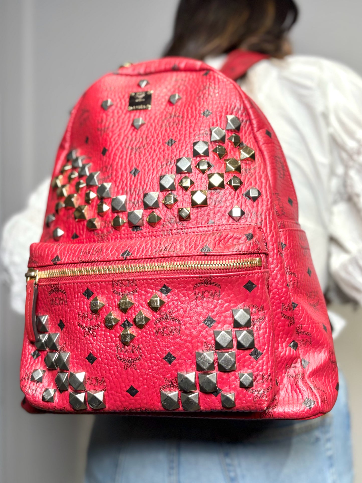 Visetos MCM Red Backpack