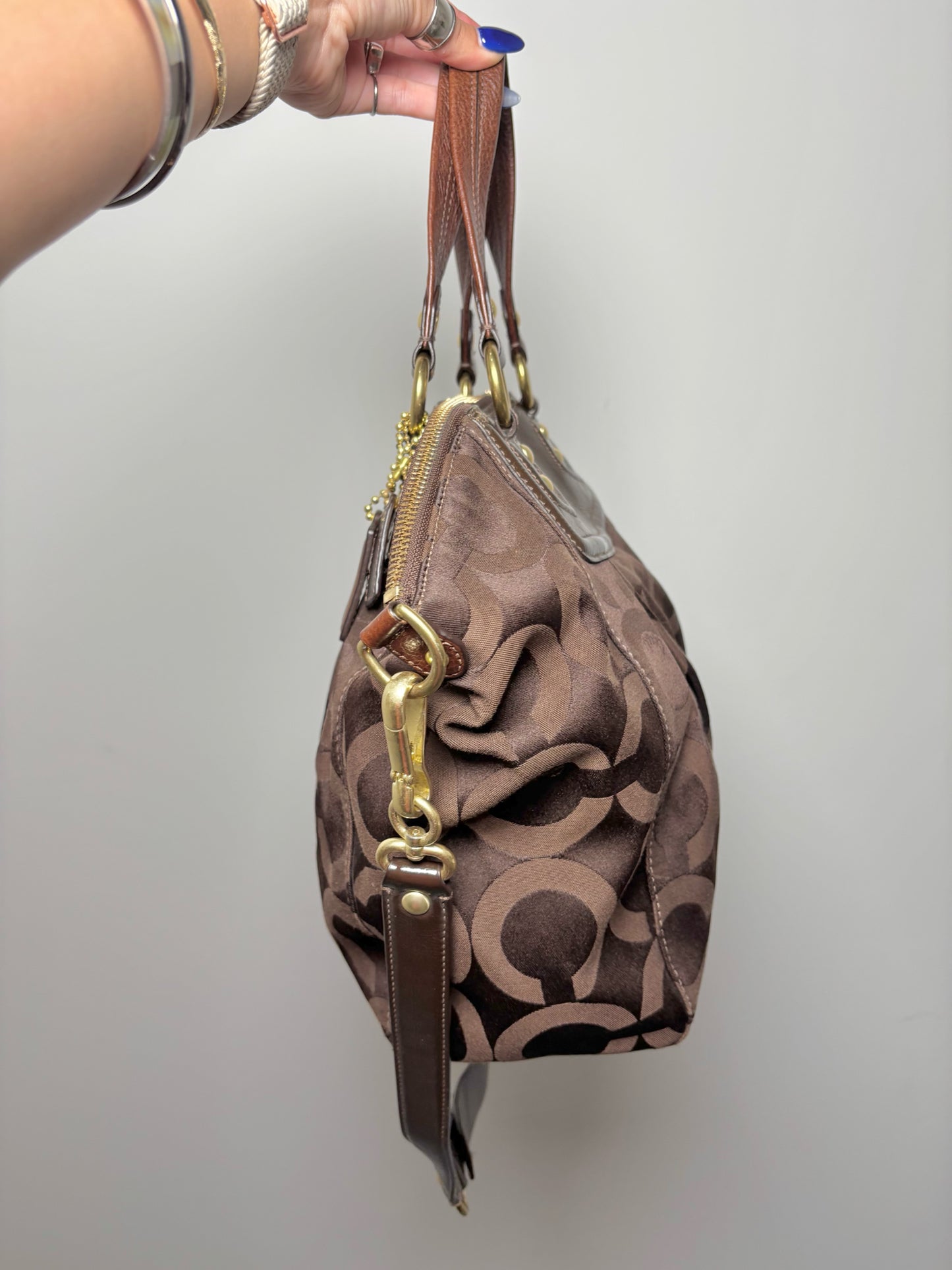 Sateen Coach Pre-owned Brown Medium Purse