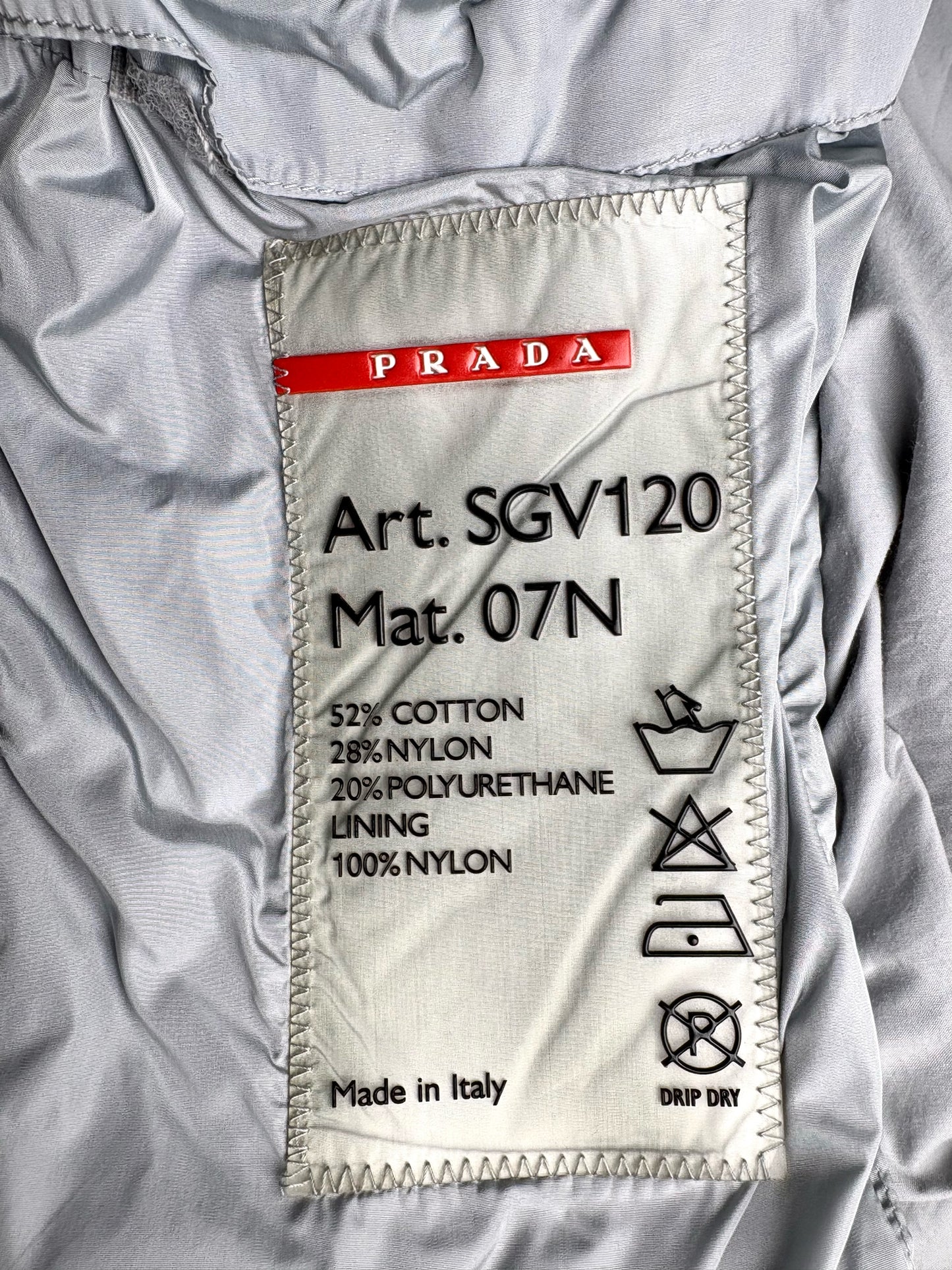Prada Light Gray Cotton Blend Men's 48 (M) Winderbreaker Jacket