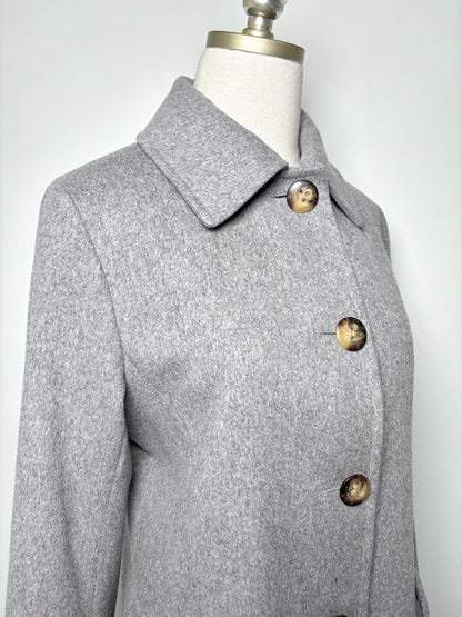 Women Size 10 (L US) Fleurette Light Gray Solid Pre-owned Coat