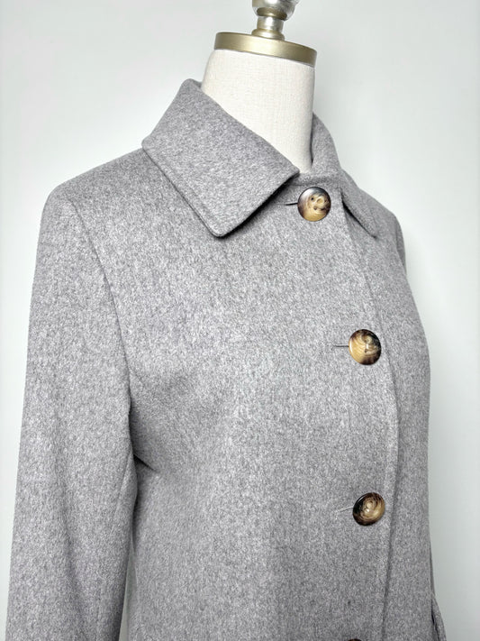 Women Size 10 (L US) Fleurette Light Gray Solid Pre-owned Coat