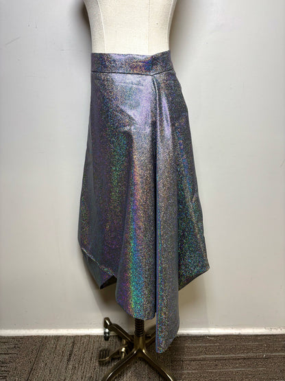 Women Size 42 Vivienne Westwood Anglomania Silver Iridescent Pre-Owned Midi Skirt