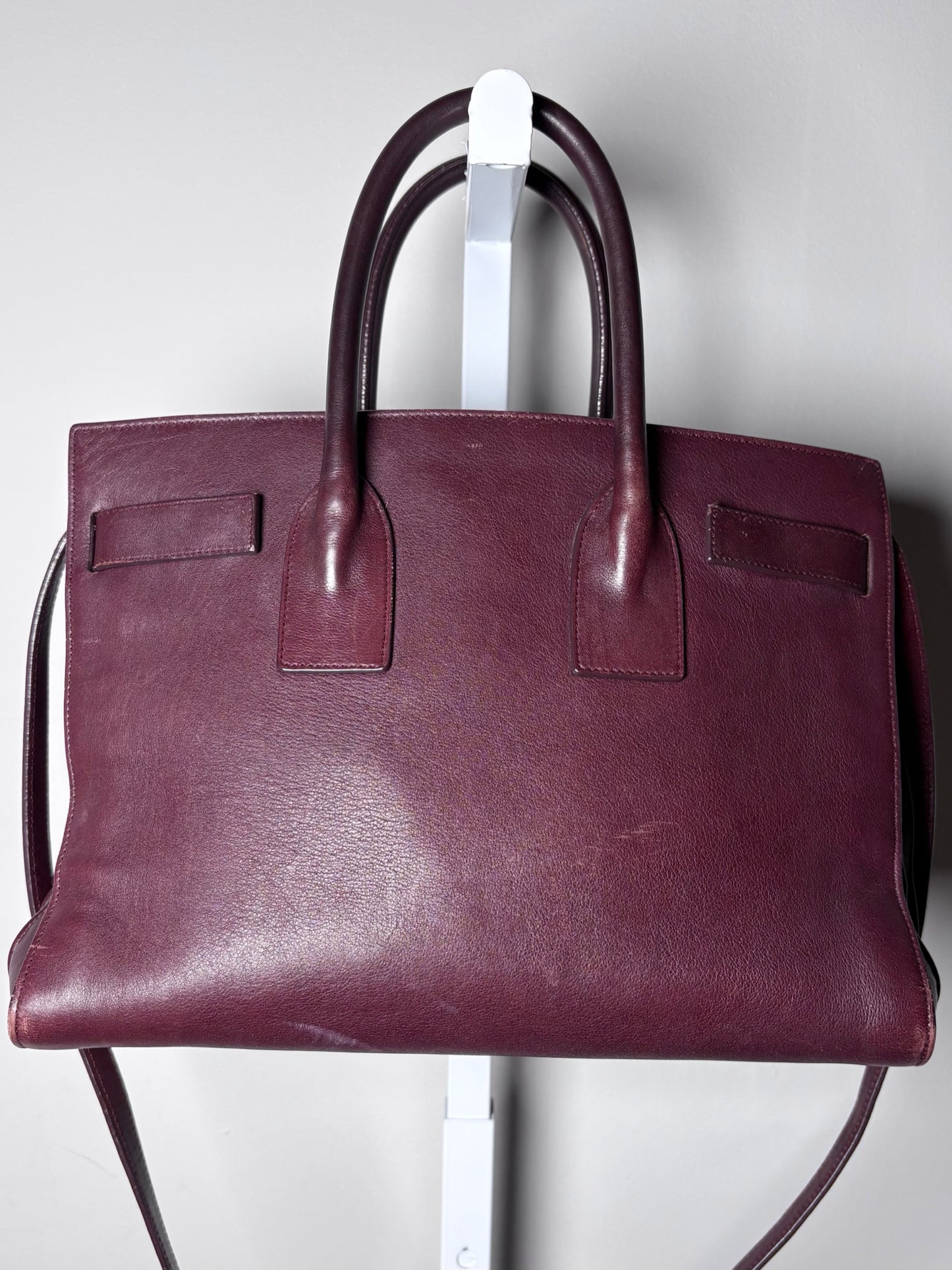 Saint Laurent Sac De Jour Burgundy Leather Iconic YSL Classic 2024 Pre-owned