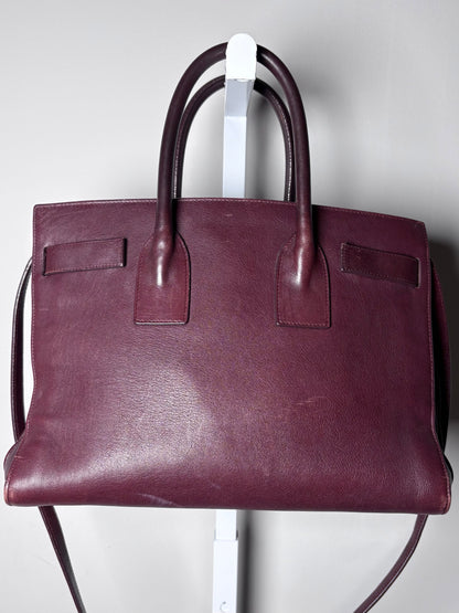 Saint Laurent Sac De Jour Burgundy Leather Iconic YSL Classic 2024 Pre-owned