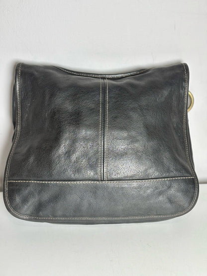 Women's Coach Solid Vintage Leather Pre-owned Black Medium Purse