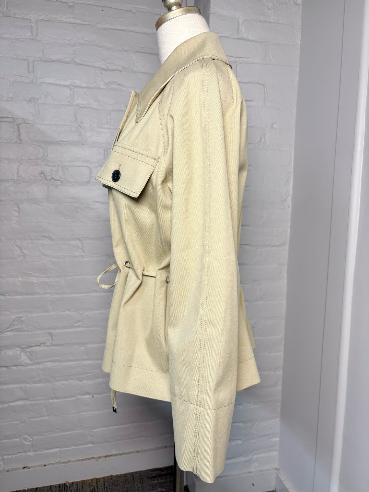 Women Size M Rebecca Taylor Beige Solid Cotton NWT Jacket