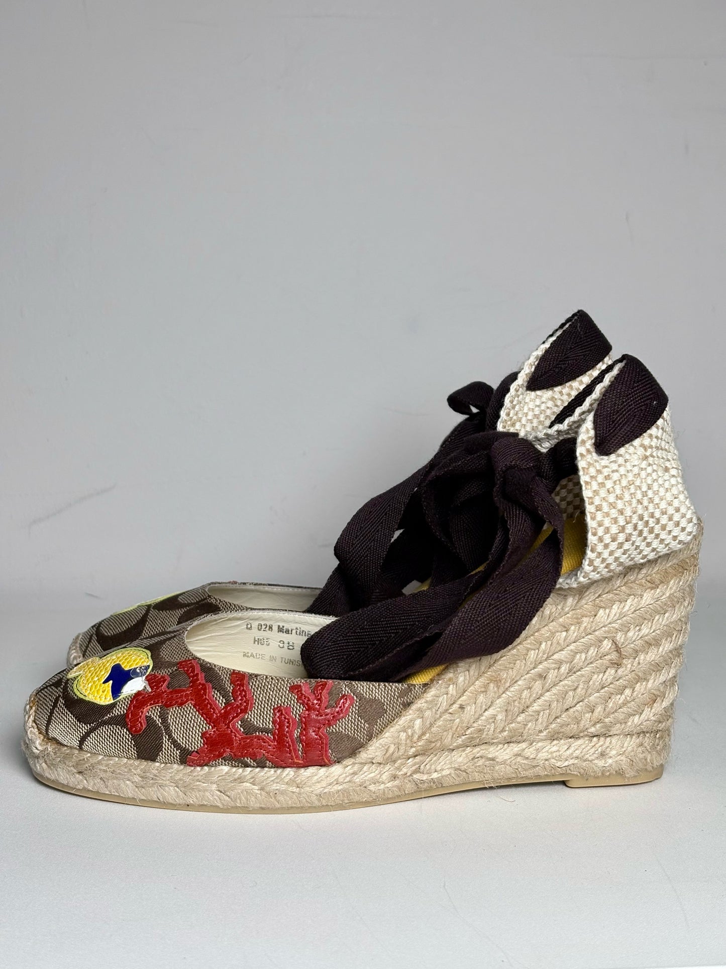 W Shoe Size 8 Coach Khaki Espadrille Pre-owned, NWOT Wedges