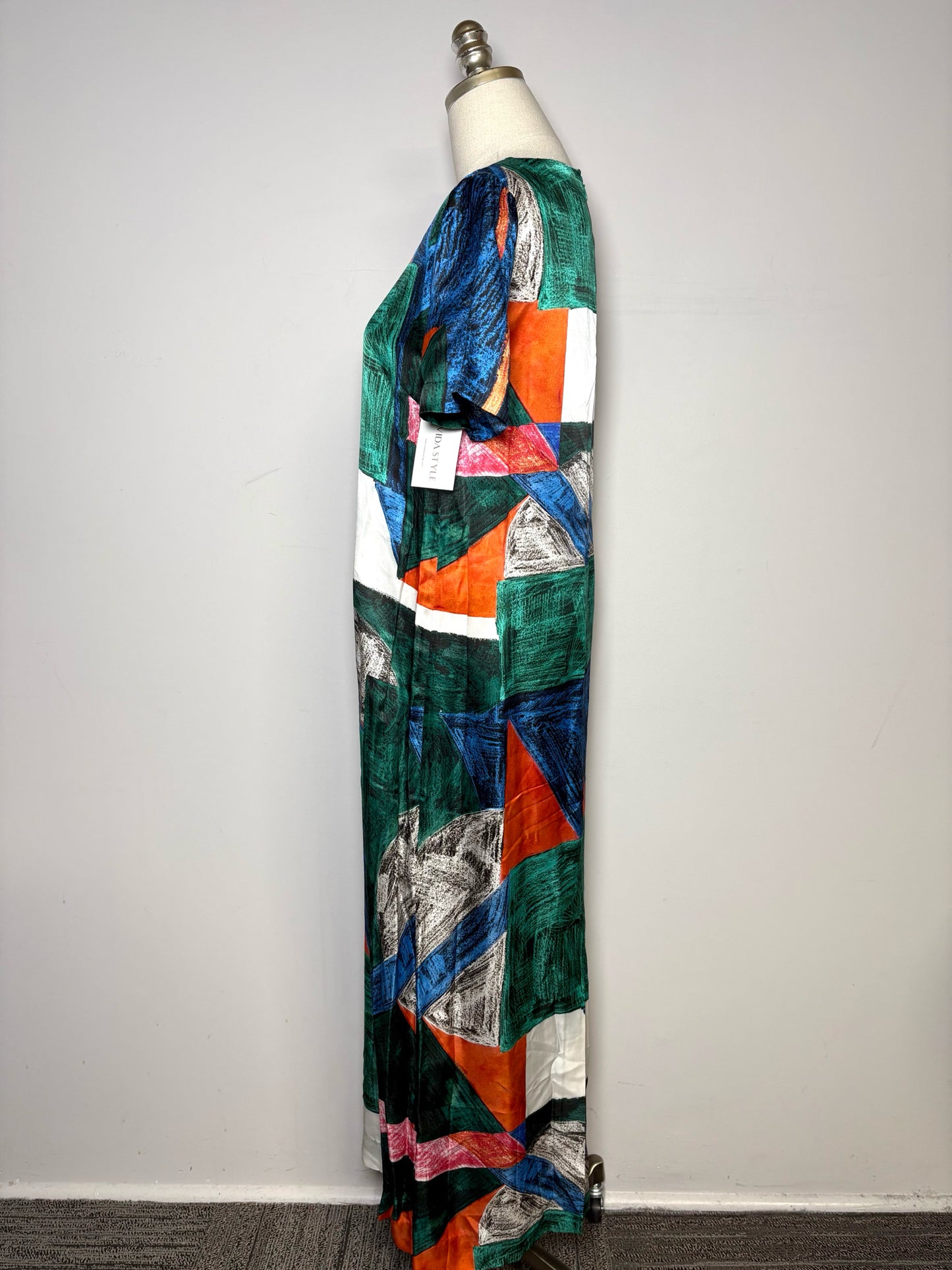 Women Size 8 Hunter Bell Valerie Mosaic Silk Blend Pre-owned NWT Midi Dress