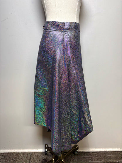 Women Size 42 Vivienne Westwood Anglomania Silver Iridescent Pre-Owned Midi Skirt