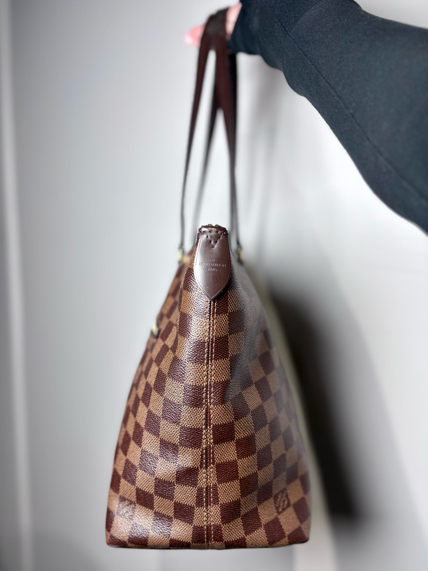 Coated Canvas Louis Vuitton Damier Ebene Pre-owned Brown Medium Purse
