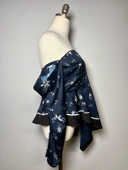 Women Size 8 Self-Portrait Navy Stars Polyester Women's NWOT Blouse