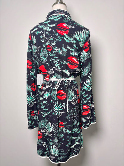 Women Size L Rixo Black Print Viscose Dress