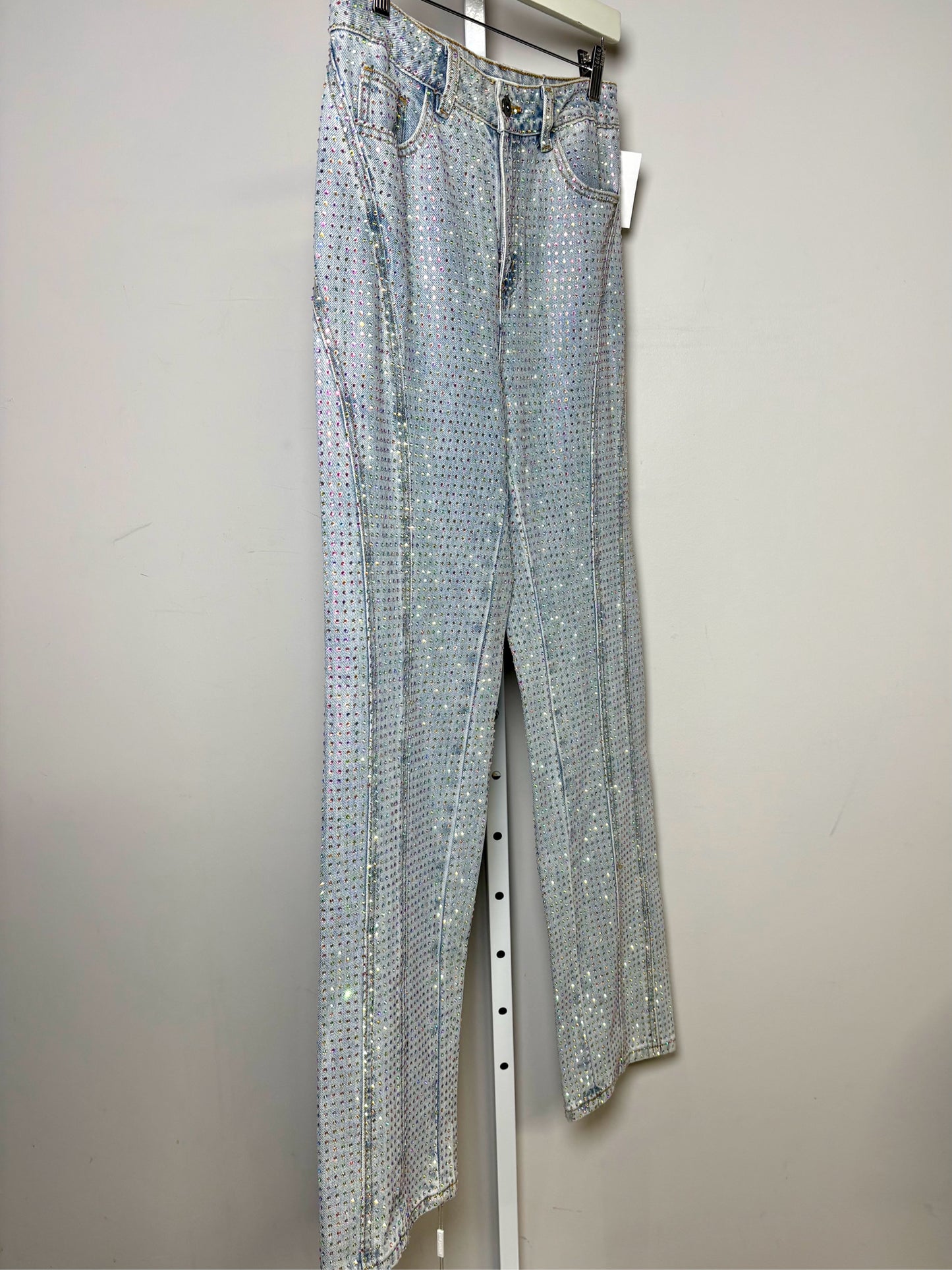 Women Sz 26 Self-Portrait Light Blue Pink Crystals NWT Pre-owned Jeans