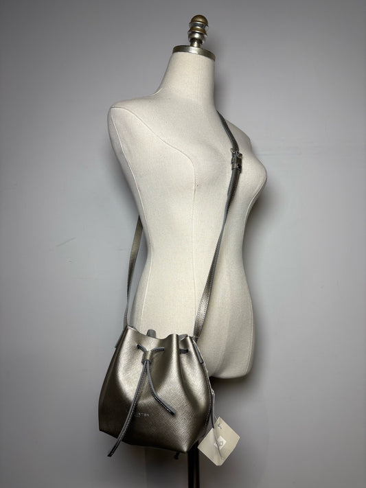 Women's Lancaster Paris Solid Saffiano Leather NWT Silver Mini Purse