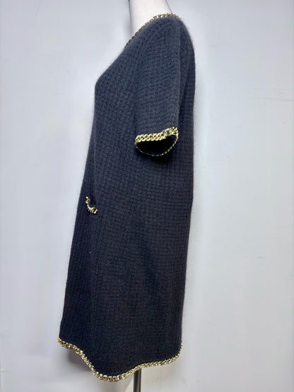 Women Size L Tory Burch Black Knit NWT Dress