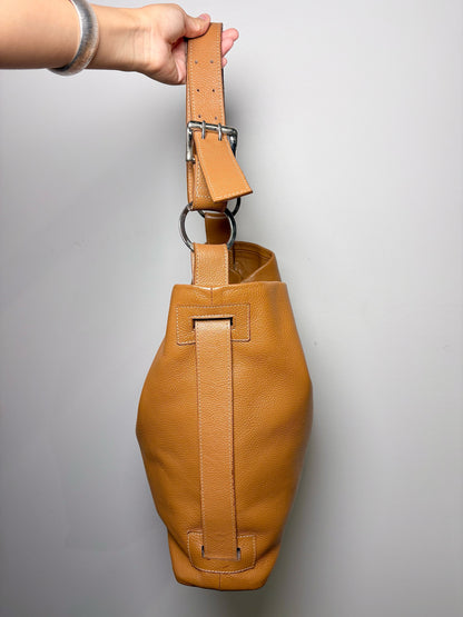 Tod's Solid Leather Camel Cowhide Di Shoulder Purse