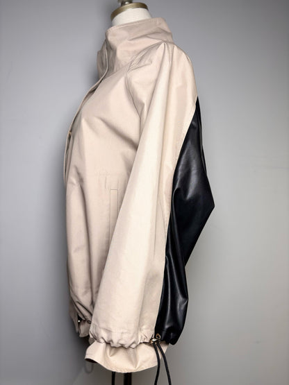 Women Size 16 (XL) Marina Rinaldi Khaki Colorblock 65% Cotton 35% Polyester Coat