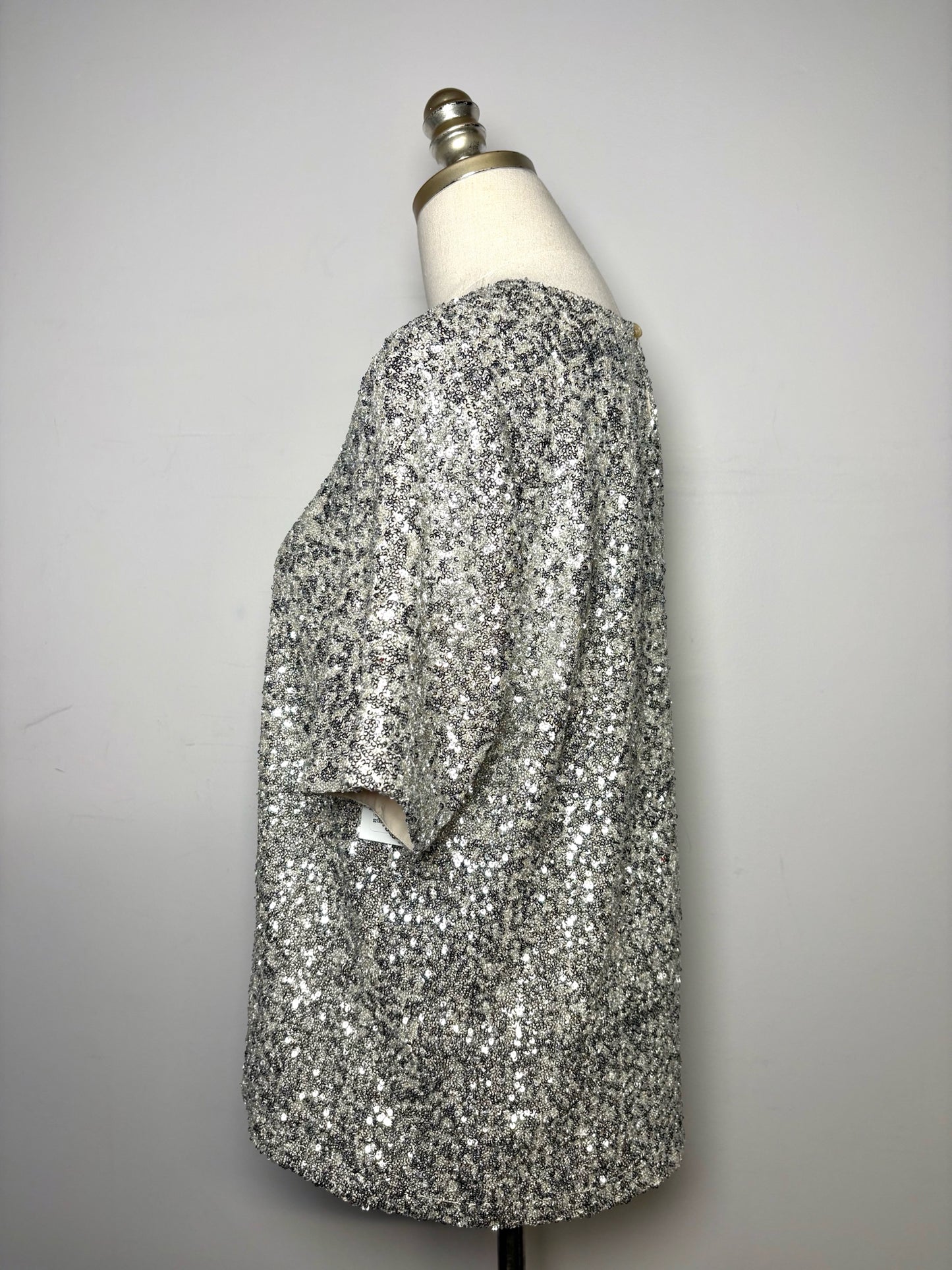 Women Size M Rag & Bone Silver Sequins Pre-owned Top