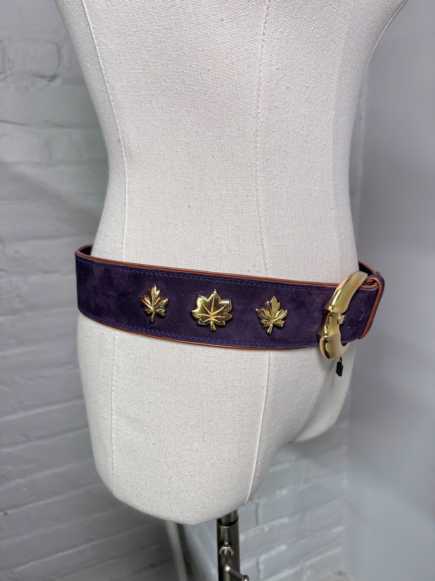 Escada Suede Leather 40 (S, XS) Vintage Purple Belt